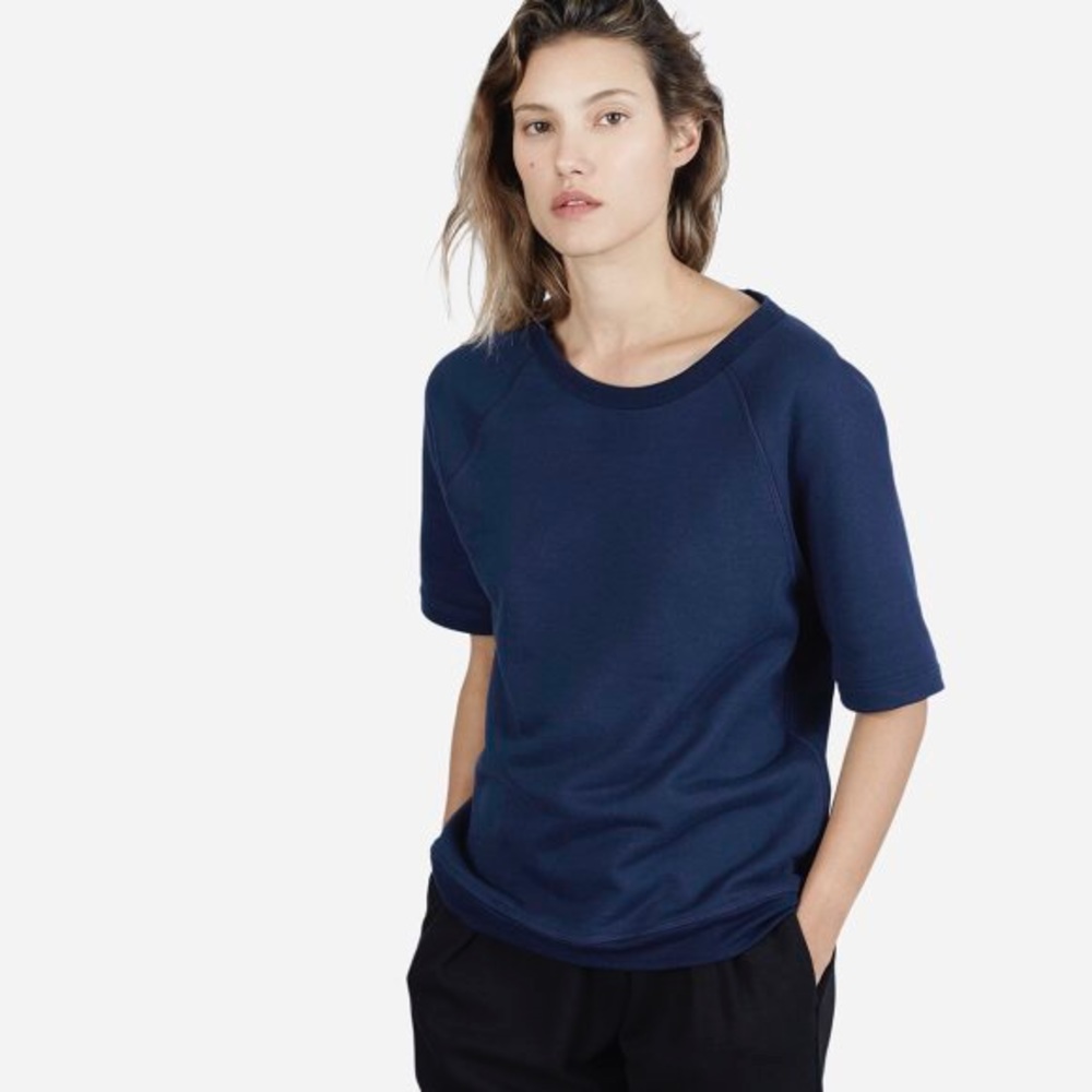 Everlane Short Sleeve Sweatshirt Navy
